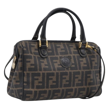 Fendi Convertible Boston Zucca Canvas, Brown, Canvas, Handbag