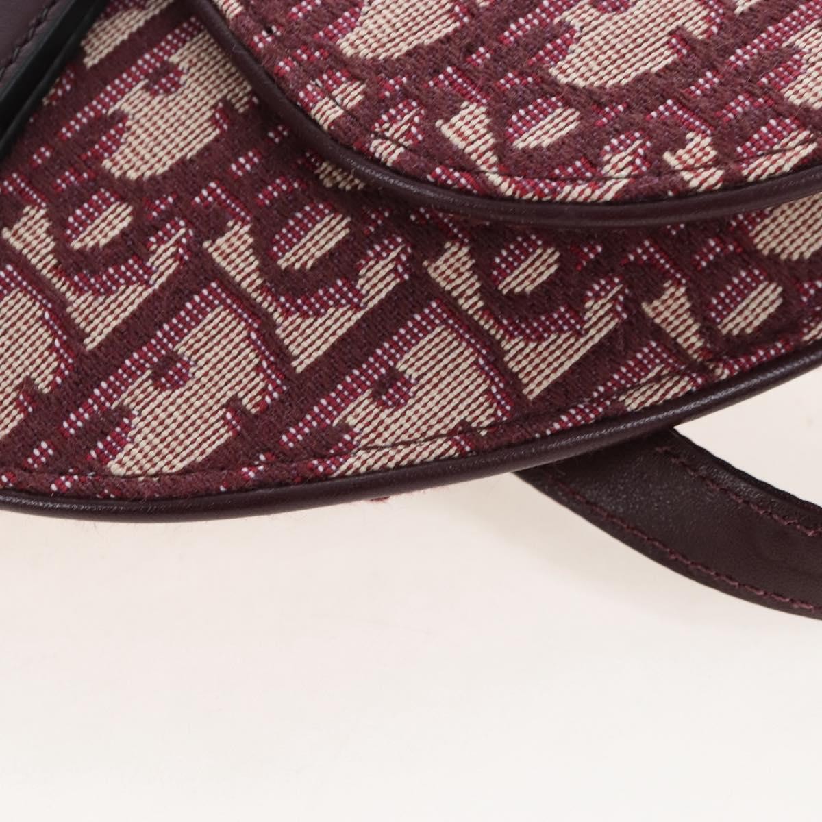 Christian Dior Saddle Belt Oblique Canvas, Burgundy, Canvas, Handbag