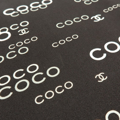 Chanel Vintage Coco Chain Shopping Printed Canvas, Black, Canvas, Tote Bag