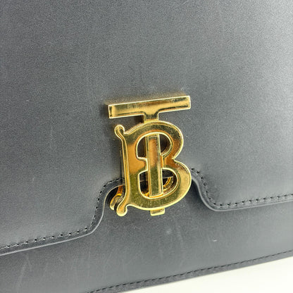 Burberry TB Shoulder Bag Leather, Black, Leather, Shoulder Bag