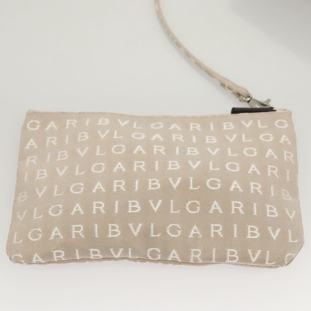 Bvlgari Logomania Canvas, Beige, Canvas, Shoulder Bag