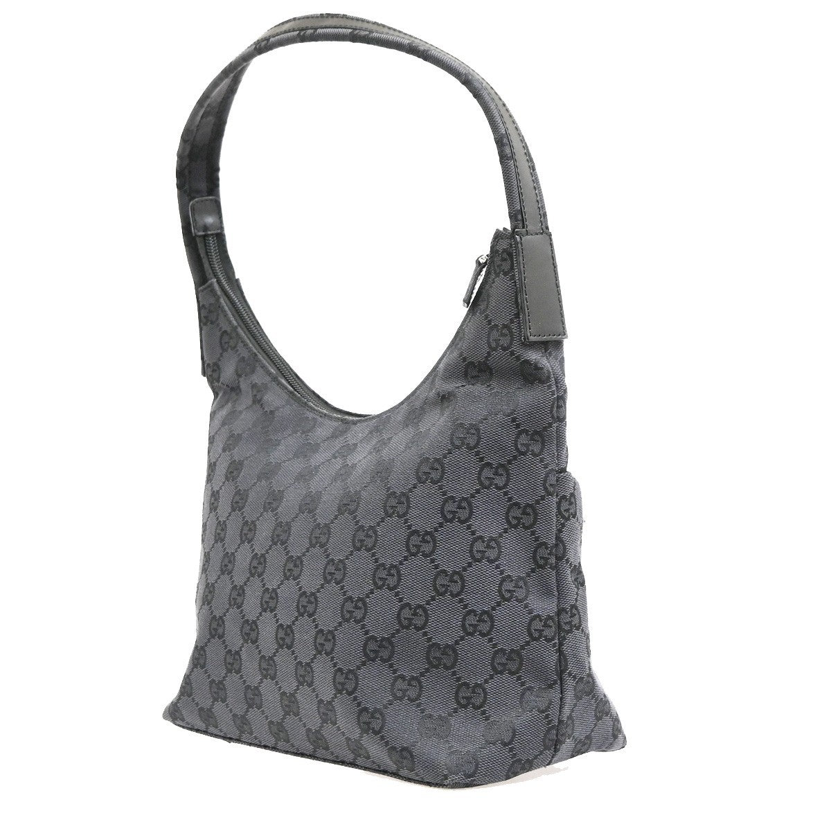 Gucci Hobo GG Canvas, Black, Canvas, Shoulder Bag