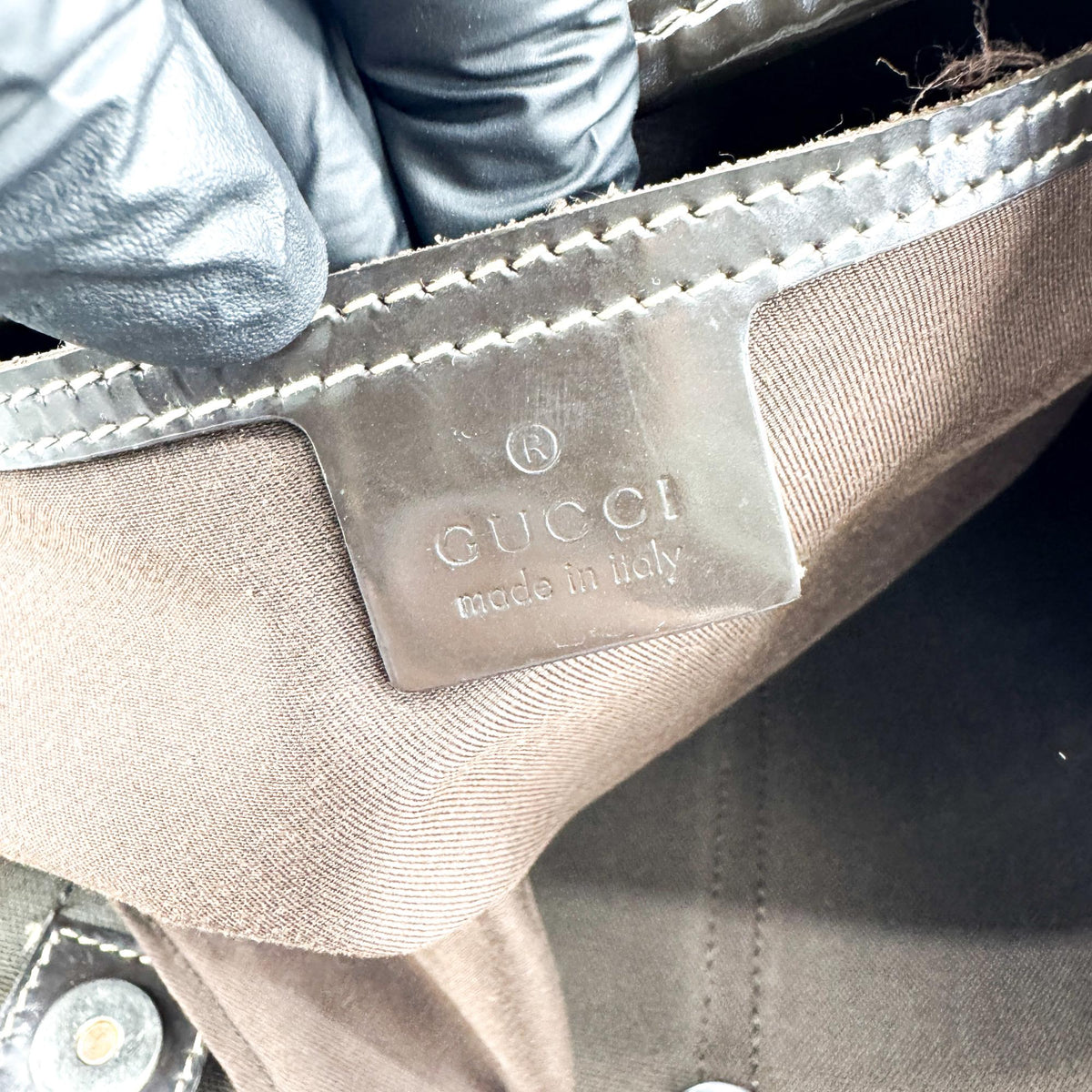 Gucci Joy GG Coated Canvas with Leather, Brown, Canvas, Tote Bag