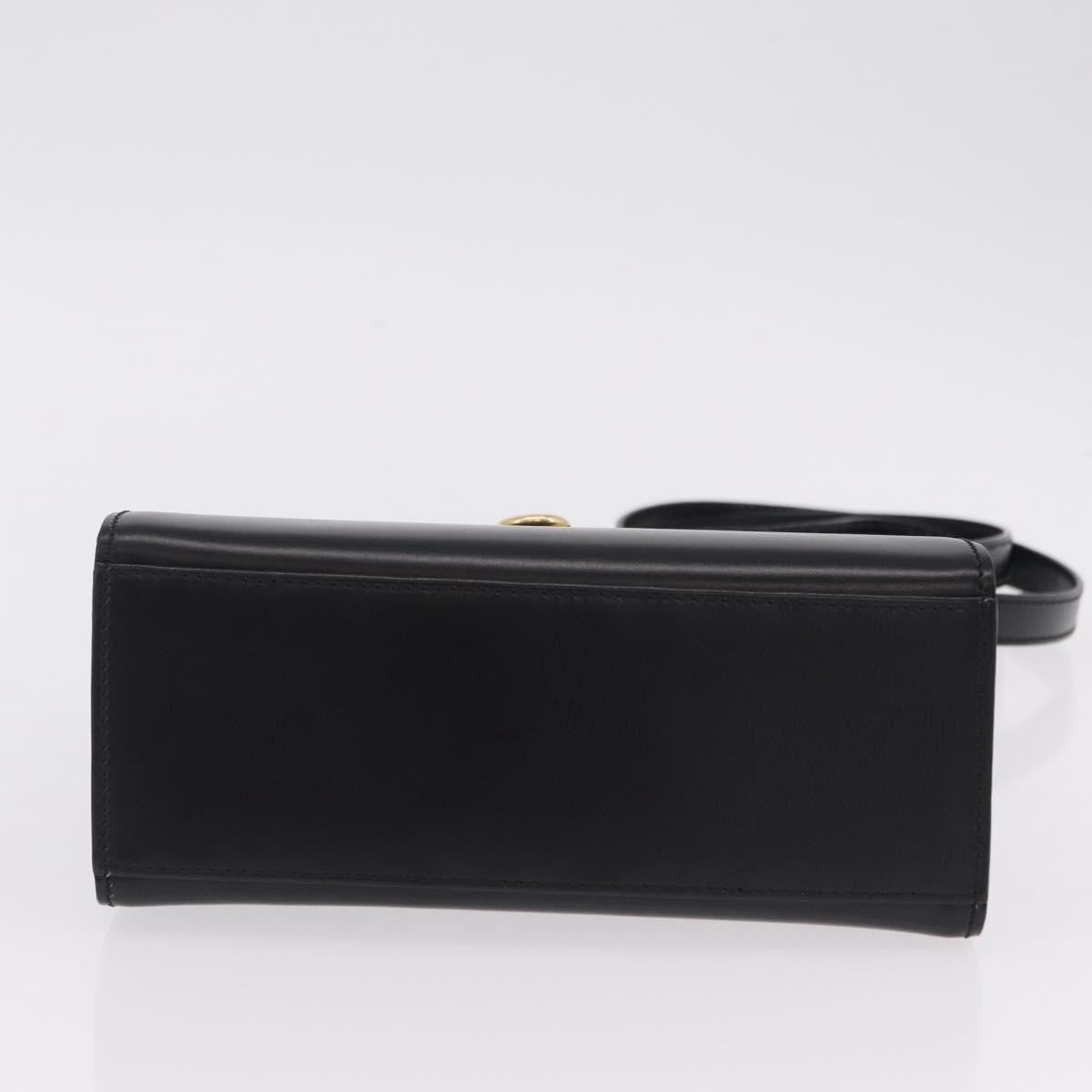 Celine Vintage Logo Top Handle Leather, Black, Leather, Handbag