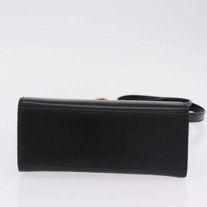 Celine Vintage Logo Top Handle Leather, Black, Leather, Handbag