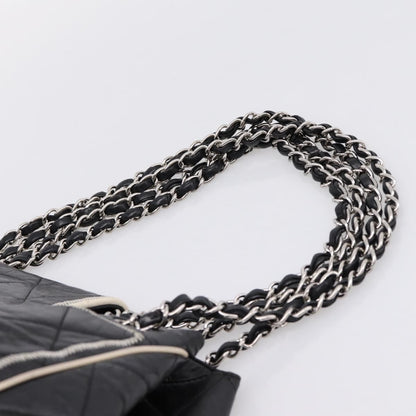 Chanel North South Mademoiselle Lock Quilted Leather, Black, Leather, Tote Bag