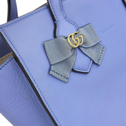 Gucci Ribbon, Blue, Leather, handbag