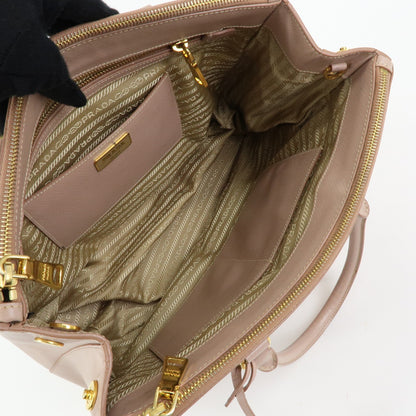 Prada Galliera Saffiano Leather with Applique, Pink, Leather, Handbag