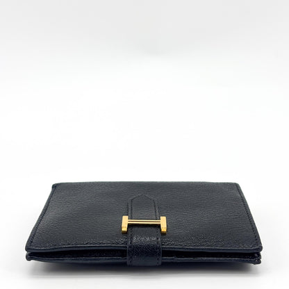 Hermes Bearn Epsom, Black, Leather, Wallet
