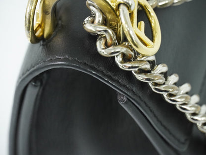 Fendi Kan I F Leather, Black, Leather, Shoulder Bag