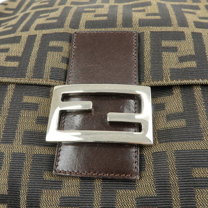 Fendi Zucchino Mamma Baguette Canvas, Brown, Canvas, Shoulder Bag