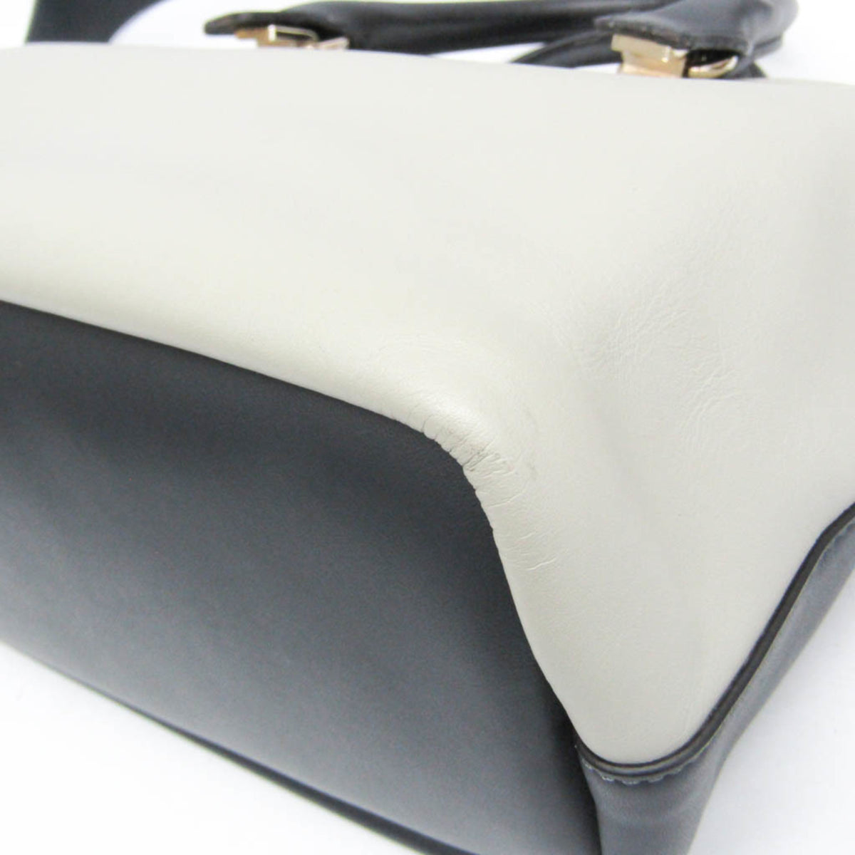 Chloe Bicolor Baylee Satchel Leather, Gray, Leather, Handbag