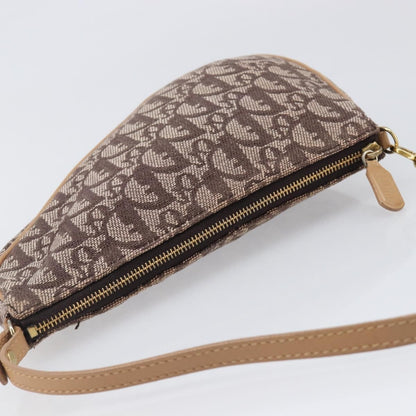 Christian Dior Vintage Saddle Bag Canvas, Brown, Canvas, Clutch