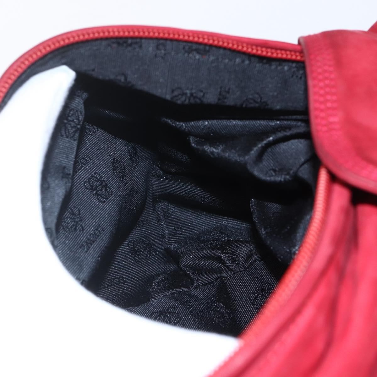 Loewe Anagram Leather, Red, Suede, Shoulder Bag