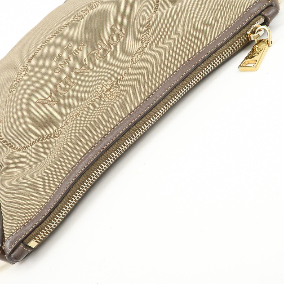 Prada Logo Canvas, Beige, Canvas, Tote Bag