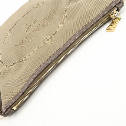 Prada Logo Canvas, Beige, Canvas, Tote Bag