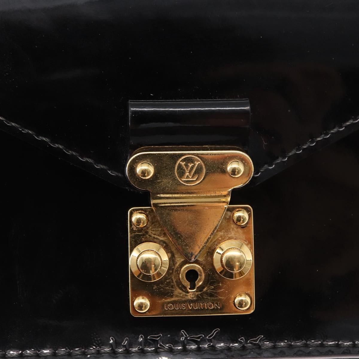 Louis Vuitton Monceau Vernis, Black, Patent Leather, Handbag