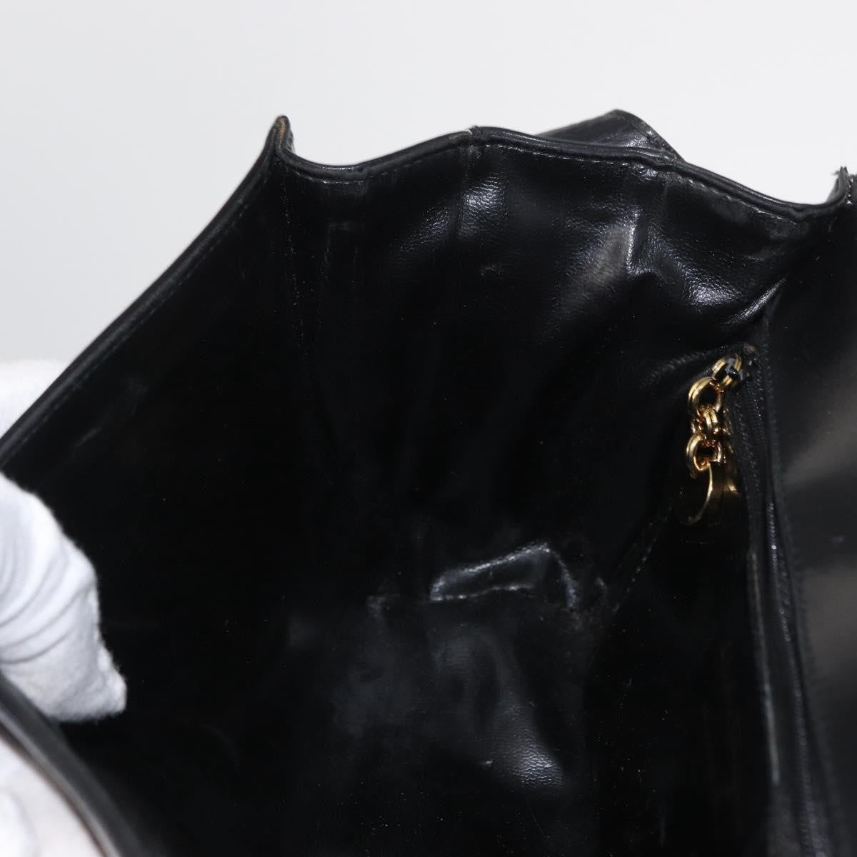 Salvatore Ferragamo Vintage Gancini Flap Leather, Black, Leather, Shoulder Bag