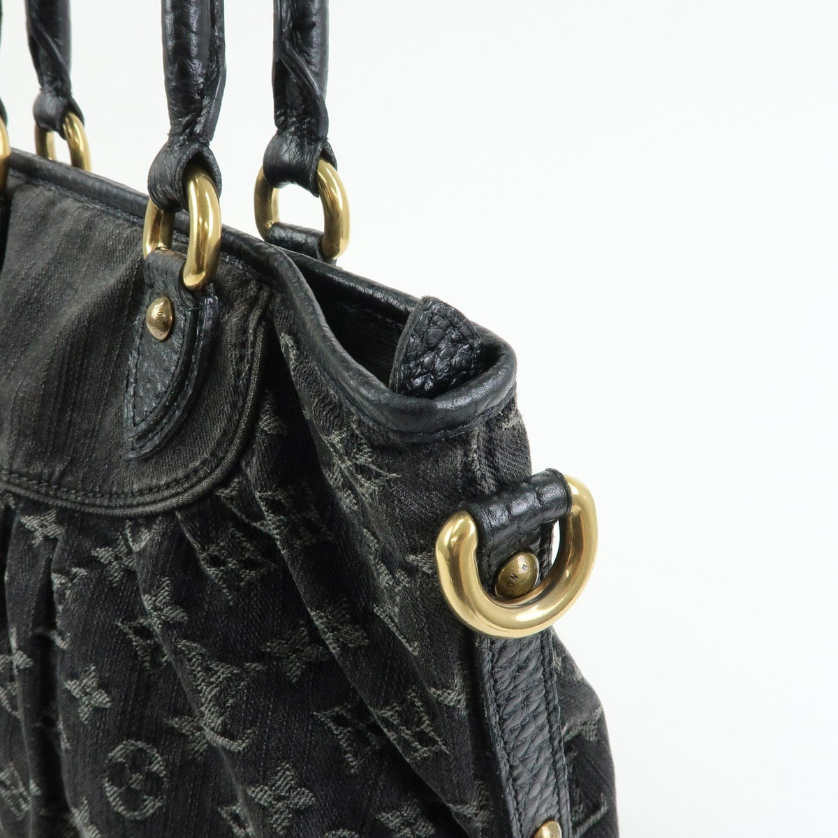 Louis Vuitton Neo Cabby Monogram Denim, Black, Denim, Handbag