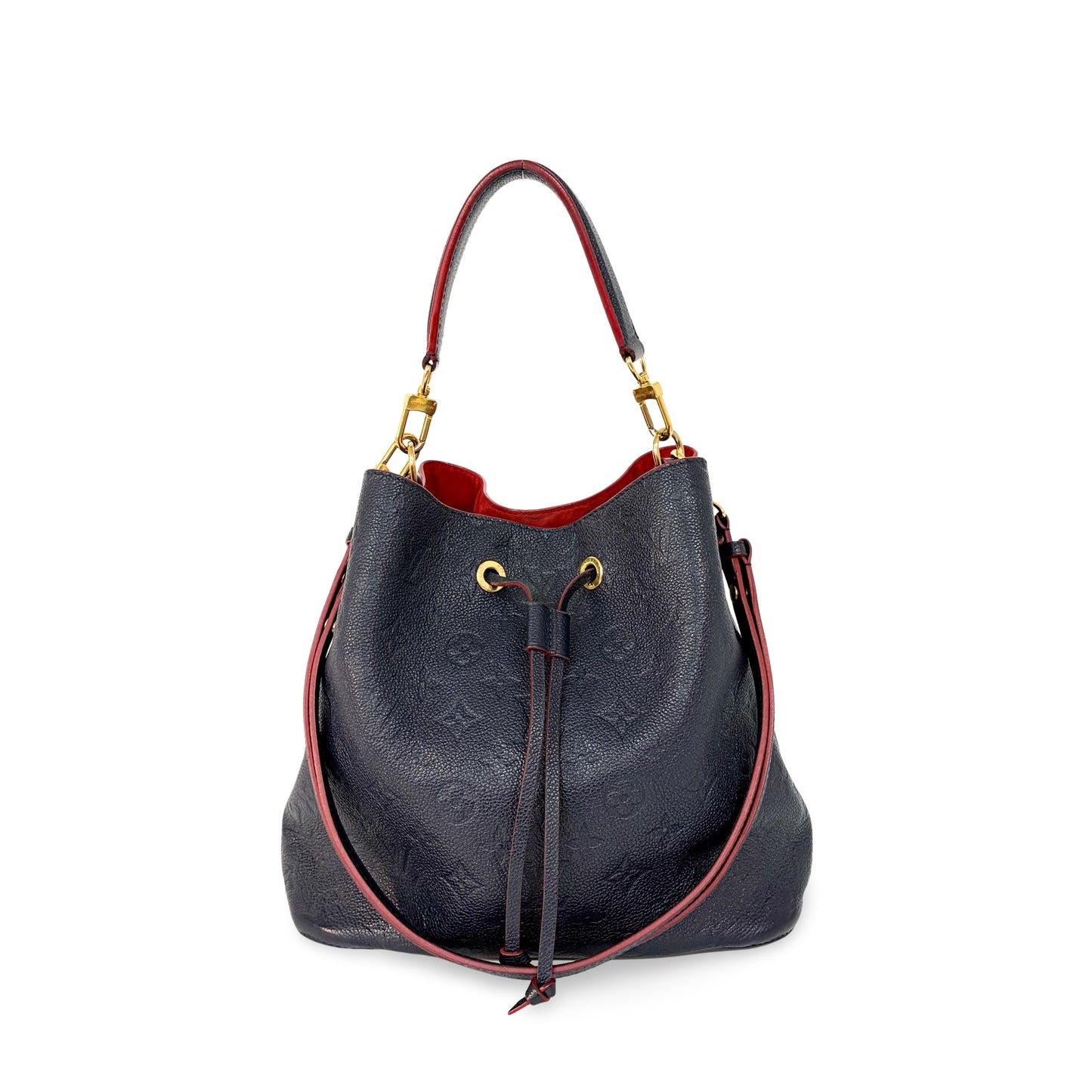 Louis Vuitton NeoNoe Handbag Monogram Empreinte Leather, Navy, Leather, Handbag
