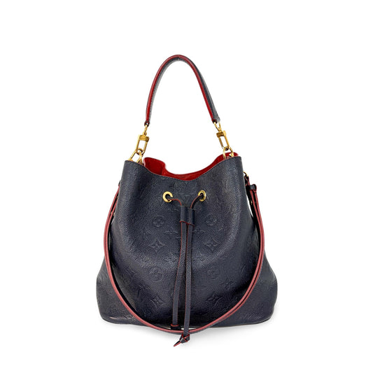 Louis Vuitton NeoNoe Handbag Monogram Empreinte Leather, Navy, Leather, Handbag