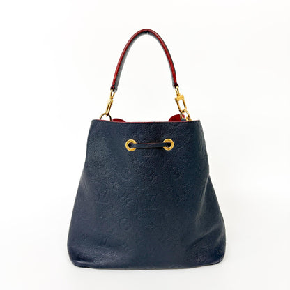 Louis Vuitton NeoNoe Handbag Monogram Empreinte Leather, Navy, Leather, Handbag