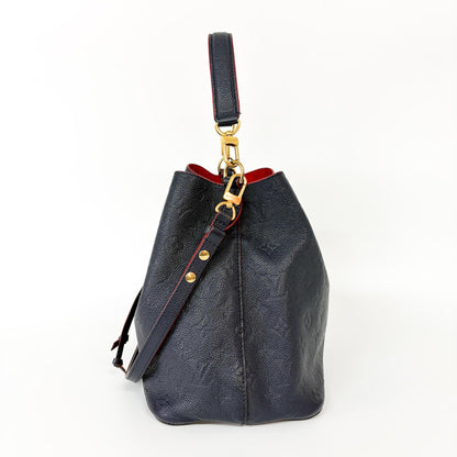 Louis Vuitton NeoNoe Handbag Monogram Empreinte Leather, Navy, Leather, Handbag