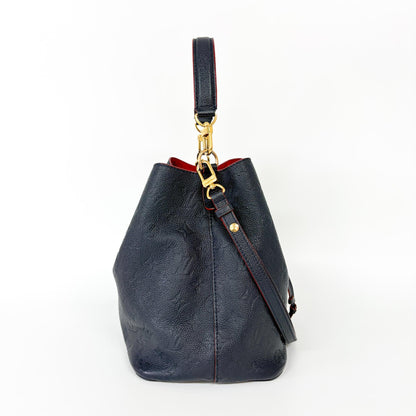 Louis Vuitton NeoNoe Handbag Monogram Empreinte Leather, Navy, Leather, Handbag