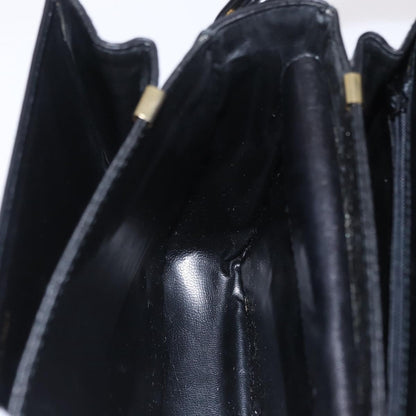 Celine Vintage Carriage Flap Leather, Black, Leather, Handbag