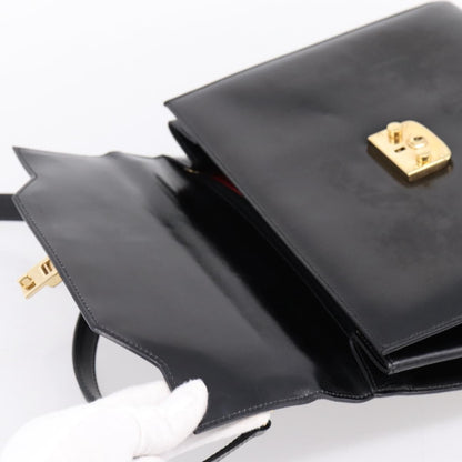 Gucci Vintage Lady Lock Top Handle Leather, Black, Leather, Handbag