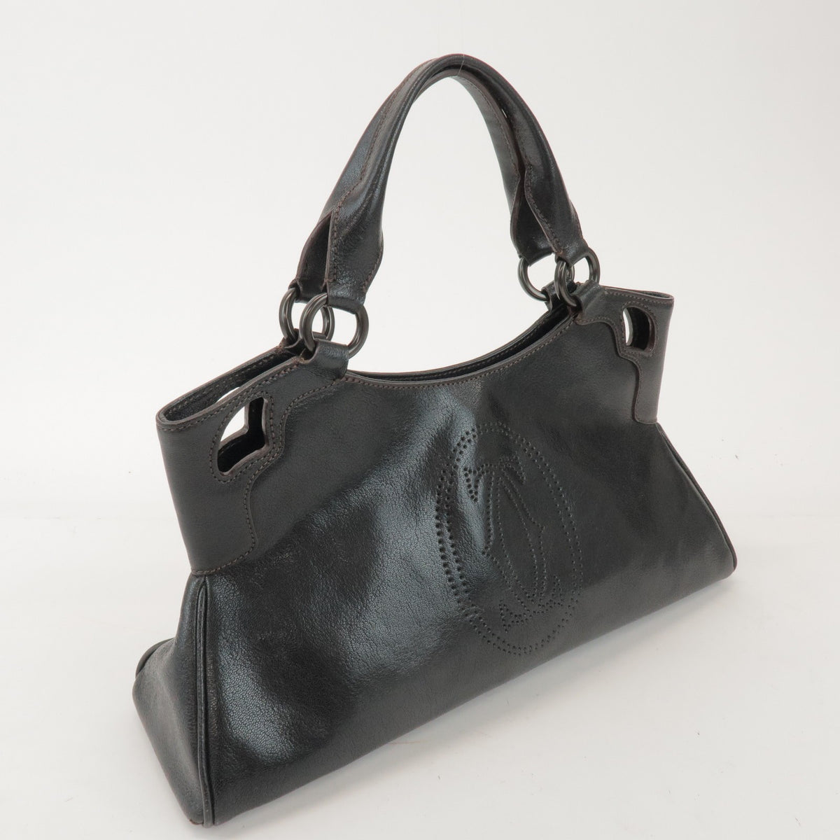 Cartier Marcello Leather, Black, Leather, Handbag