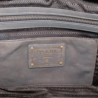 Prada Convertible Bauletto Vitello Shine, Gray, Leather, Handbag