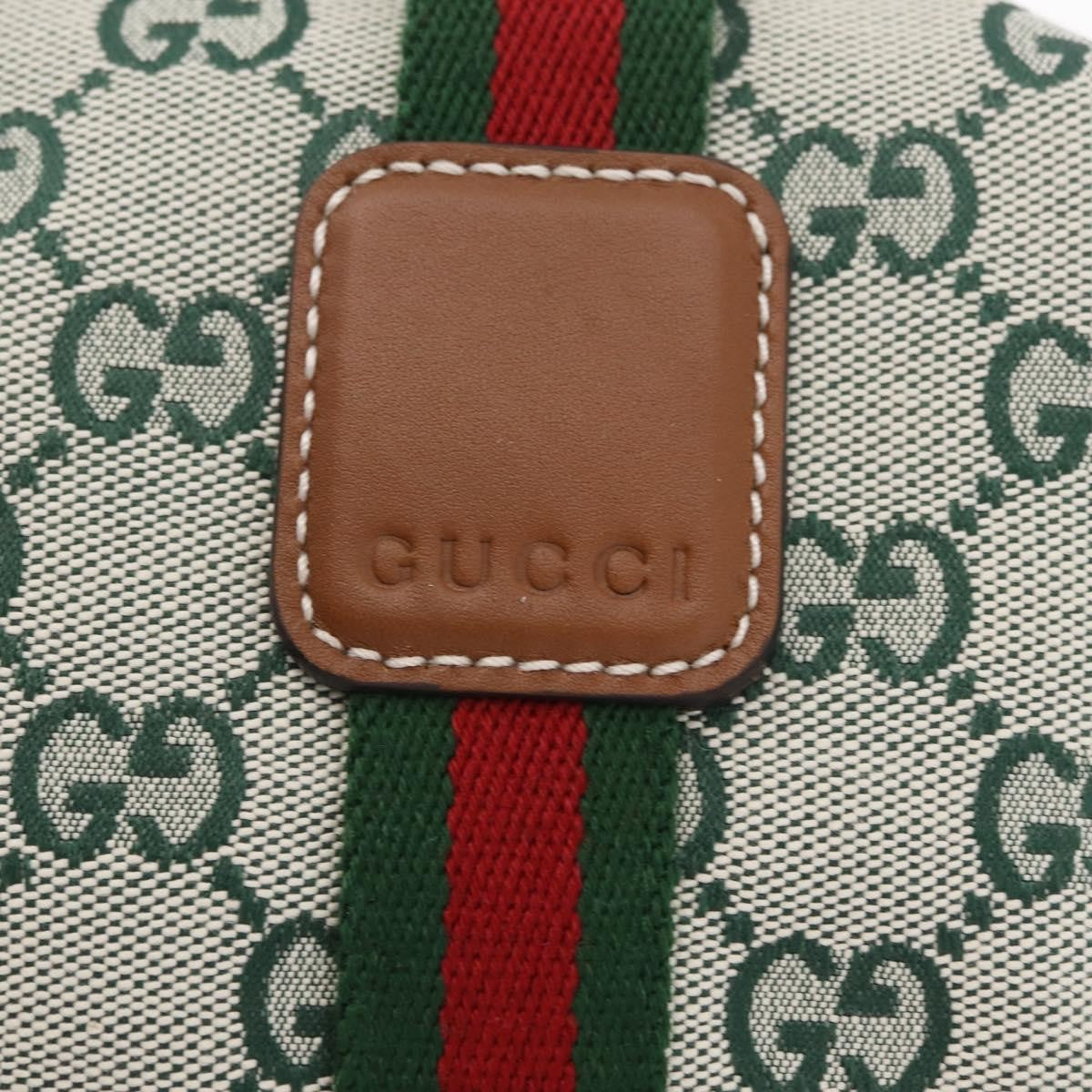 Gucci Web Boston GG Canvas, Green, Canvas, Handbag