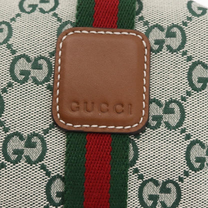 Gucci Web Boston GG Canvas, Green, Canvas, Handbag