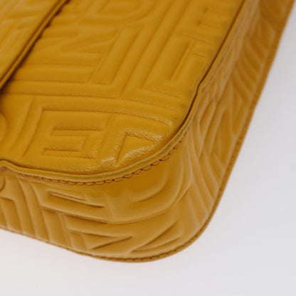 Fendi Baguette NM Bag Zucca Embossed Leather, YELLOW, LEATHER, Shoulder bag
