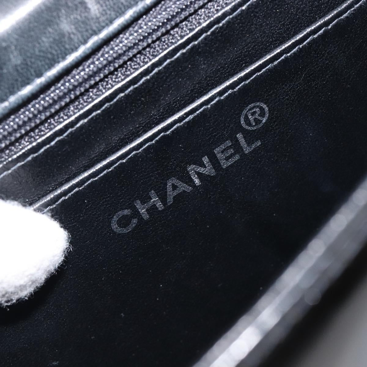 Chanel Chain Handle Leather, Black, Patent Leather, Tote Bag