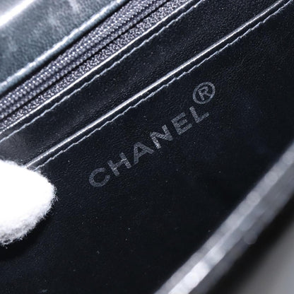 Chanel Chain Handle Leather, Black, Patent Leather, Tote Bag
