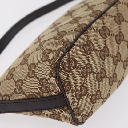 Gucci Web Boat Pochette GG Canvas and Leather, Beige, Canvas, Handbag