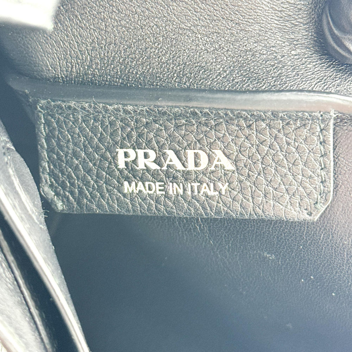 Prada Flou Dynamique Open Vitello Daino, Black, Leather, Tote Bag