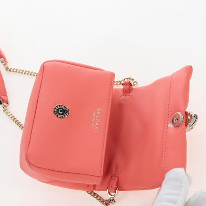 Bvlgari Serpenti Cabochon Diagonal Quilted Leather, Pink, Leather, Shoulder Bag