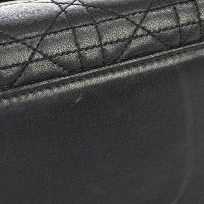 Christian Dior Vintage Lady Dior Cannage Quilt Lambskin, Black, Leather, Handbag