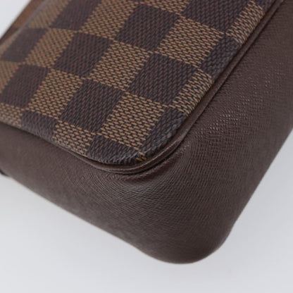 Louis Vuitton Trousse Make Up Damier, Brown, Canvas, Clutch