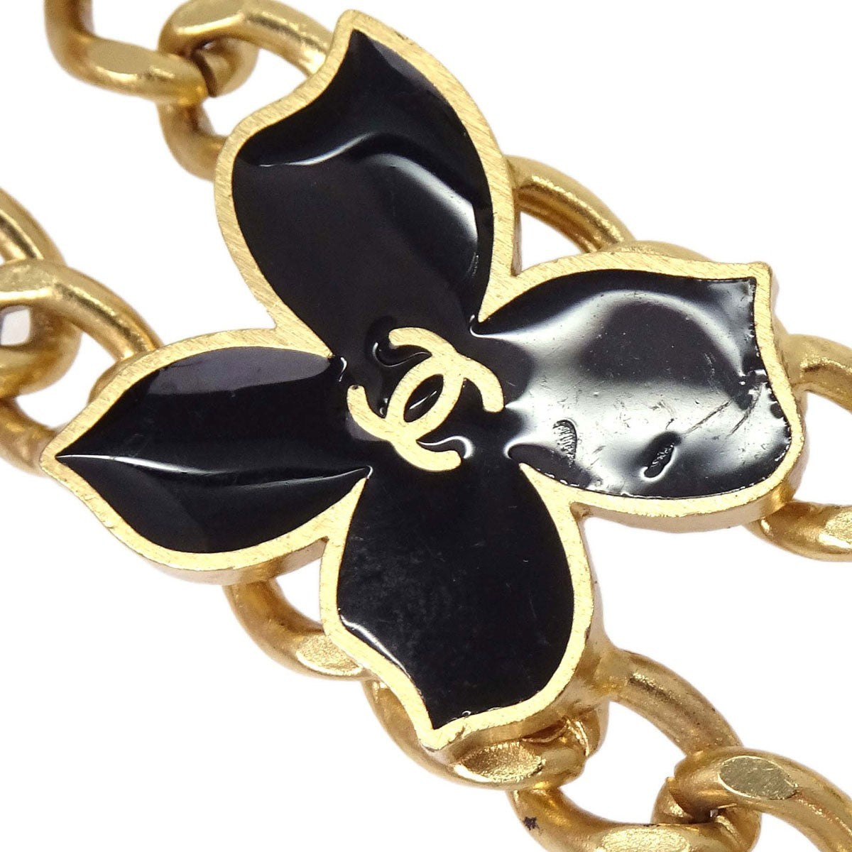 Chanel Necklace Flower Metal, Gold, Gold Plated, Necklace