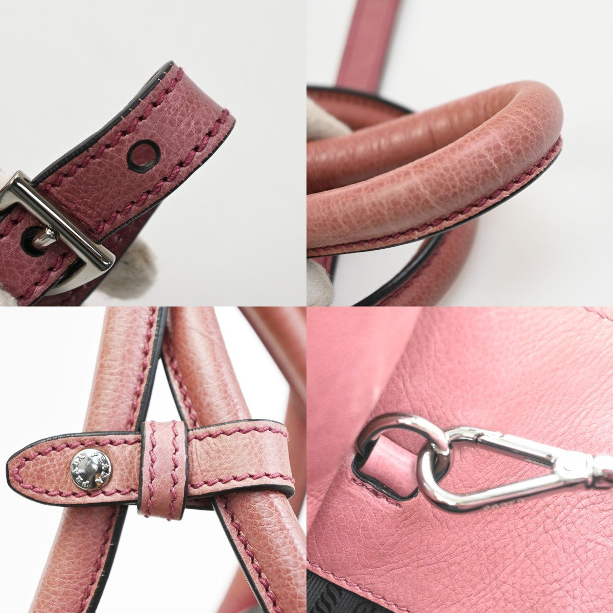 Prada Double Zip Lux Convertible Saffiano Leather, Pink, Leather, Tote Bag