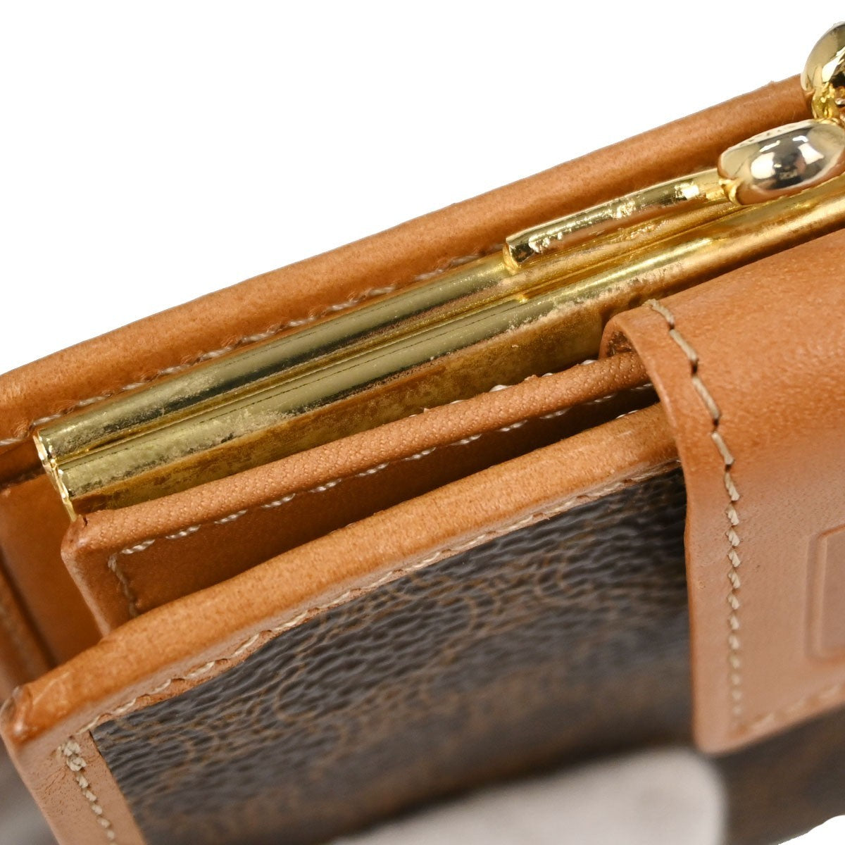 Celine Bifold Triomphe Coated Canvas, Brown, PVC, Wallet
