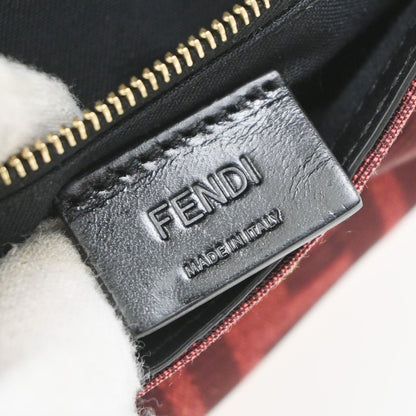 Fendi Baguette Convertible Pouch Zucca Canvas, Burgundy, Canvas, Clutch
