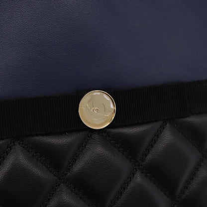 Chanel Bicolor Boy O Case Clutch Lambskin, Black, Leather, Clutch