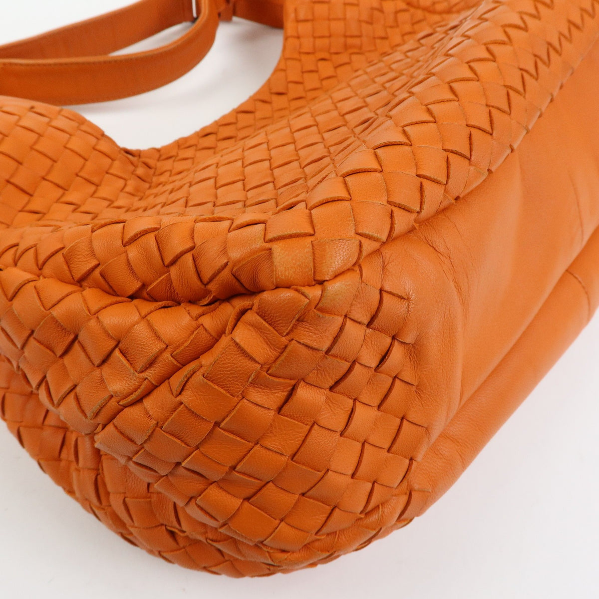 Bottega Veneta Campana Hobo Intrecciato Nappa, Orange, Leather, Shoulder Bag