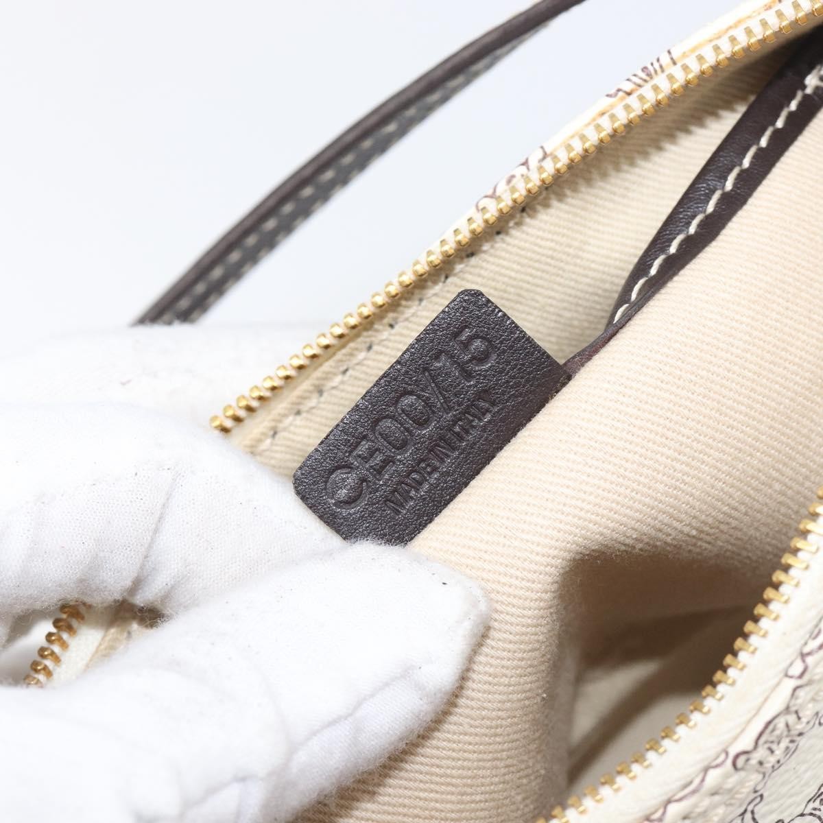 Celine Triomphe Macadam Zip Shoulder Bag Canvas, White, PVC, Clutch