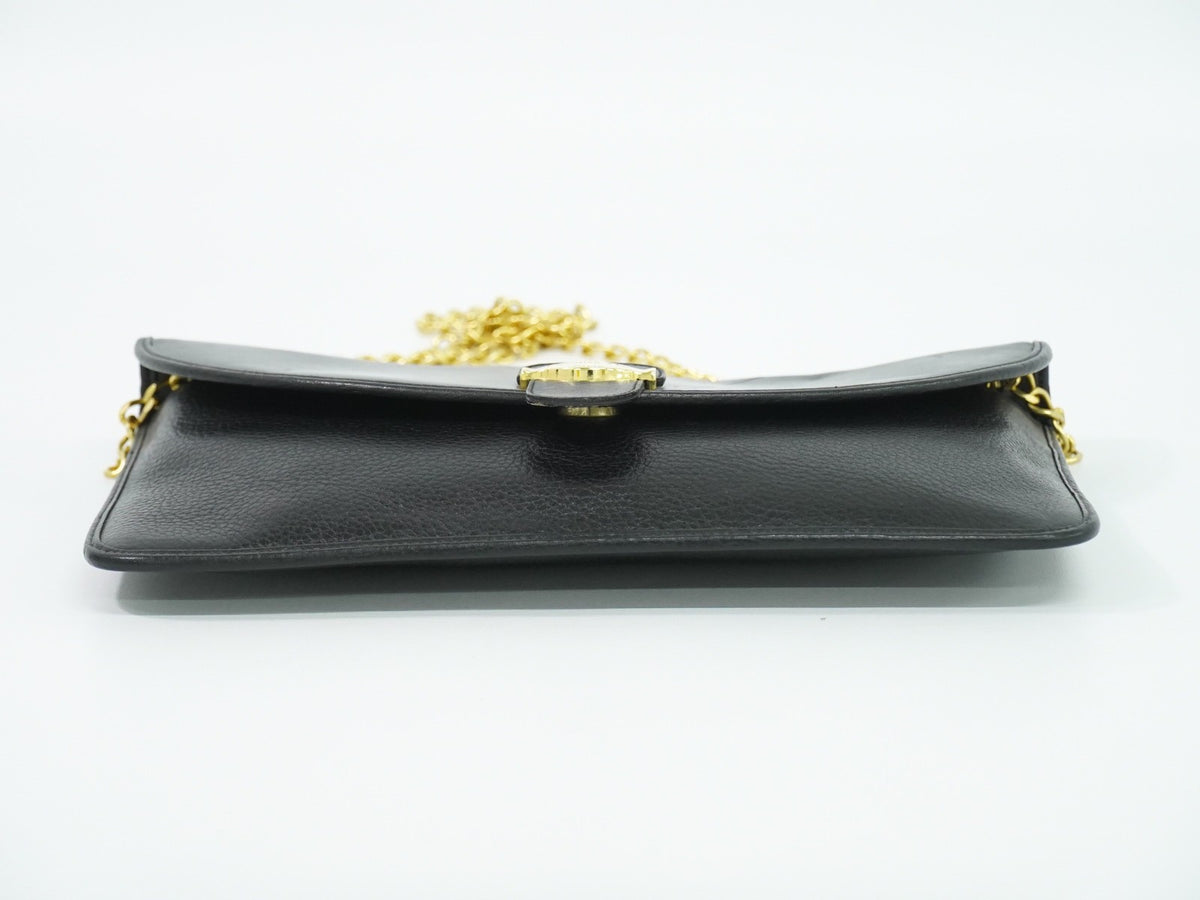 Christian Dior Shoulder Leather, Black, Leather, Shoulder Bag